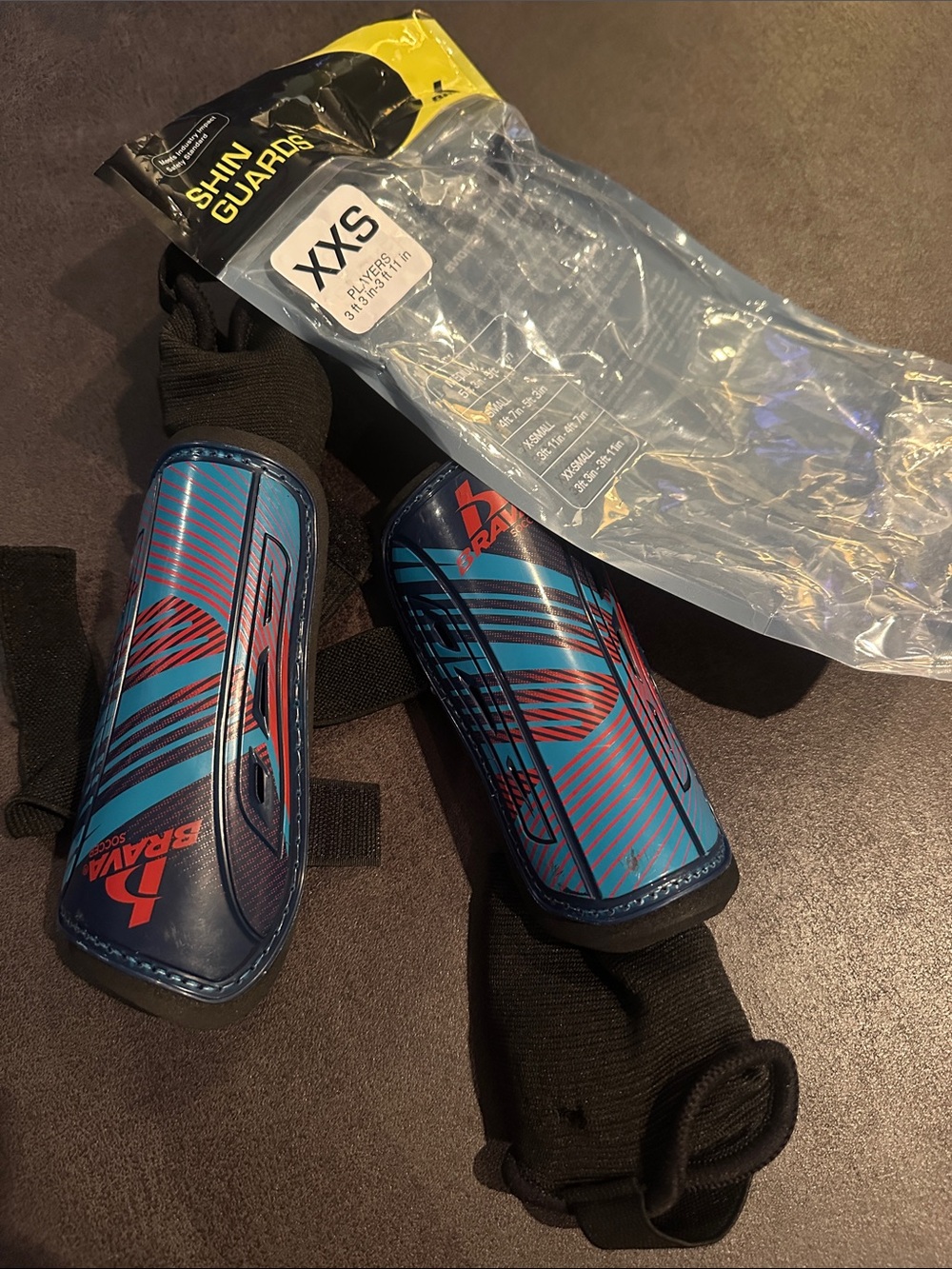 Brava Kids Blue Shin Guards - Youth Soccer Protection